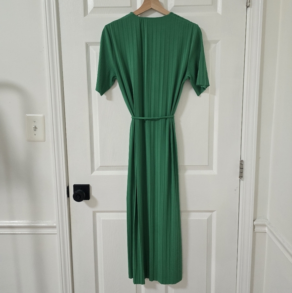 & Other Stories Green Belted Short Sleeve Midi Dress Size 4 - Picture 6 of 6